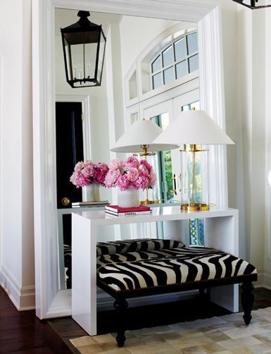 Large mirror & console in foyer via belle maison love the console in front of mi