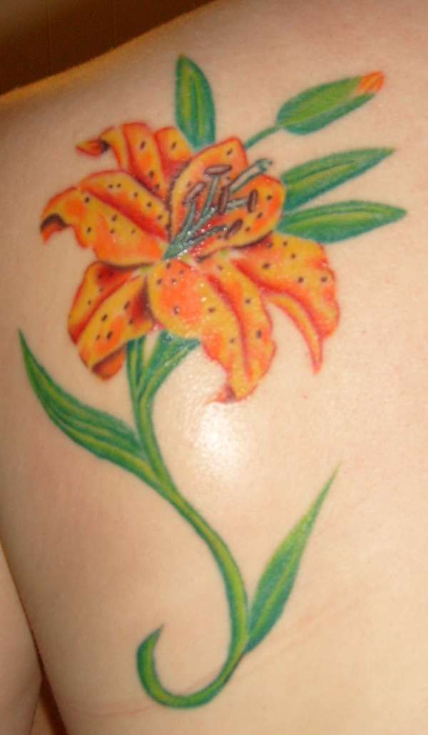 lily tattos | orange tiger lily tattoo