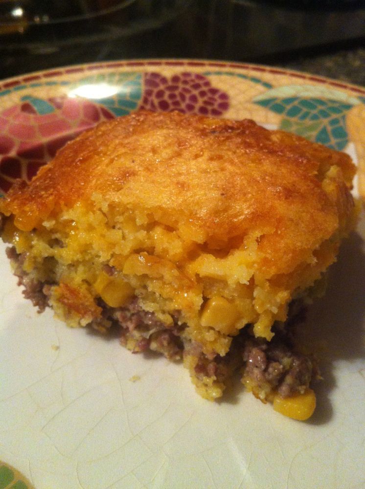 Mexican Cornbread Casserole. Not a great photo, but the recipe is good (the phot