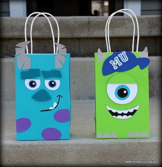 Monster University Inspired Party Bags by SBCDesign on Etsy, $16.00