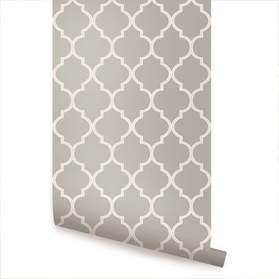 Moroccan Grey Peel & Stick Fabric Wallpaper Repositionable on Etsy, $35.00