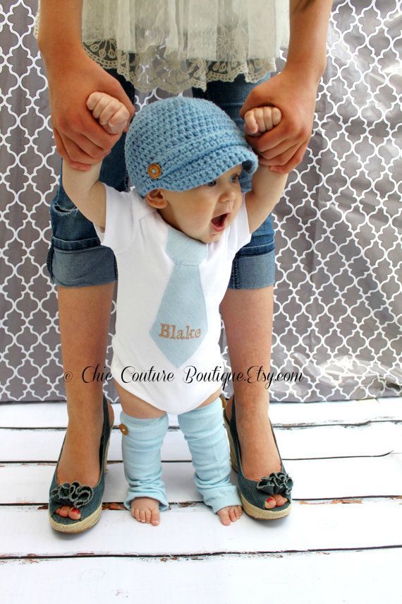 NEW Baby Boy Spring Baby Blue Herringbone by ChicCoutureBoutique