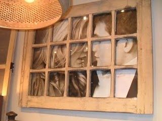 Old Window — Picture Frame.  ive seen this with little pictures in each pane bu