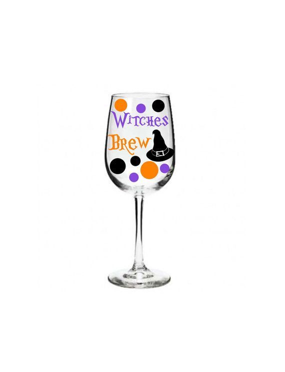 Personalized Halloween Wine Glass