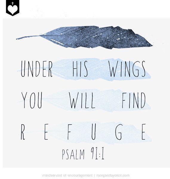 Psalm 91 Nursery Bible Verse Scripture Art Poster Printable Under His Wings Feat