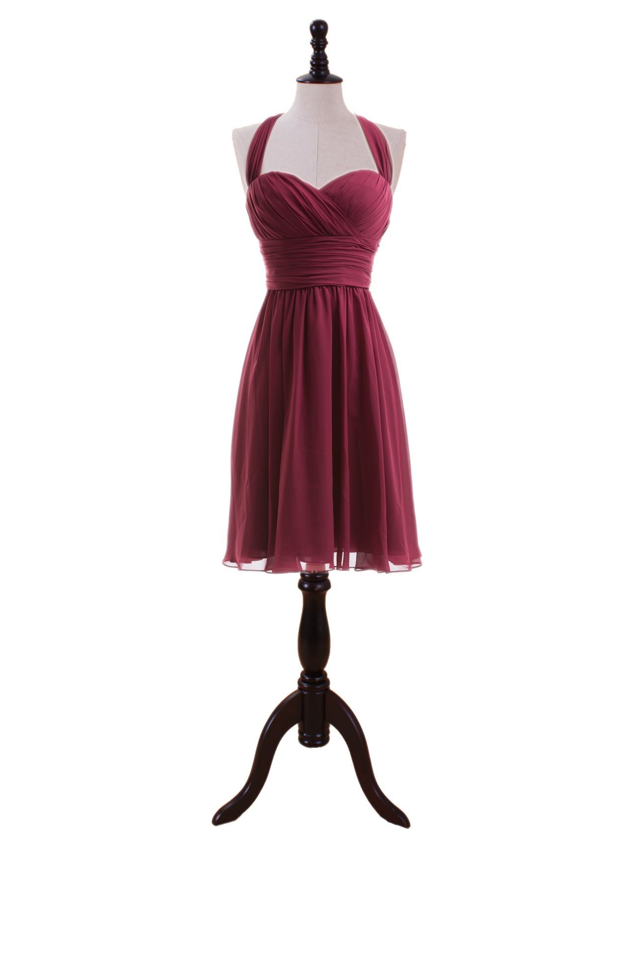 Sweetheart Halter Dress with Ruched Waistband