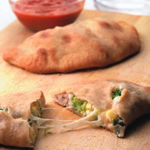 These calzones are stuffed with a summery combination of corn and broccoli, but