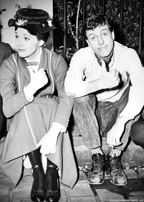 “Thumbs up”  (Julie Andrews and Dick Van Dyke, on the set of Mary Poppins)