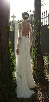 vintage wedding dress with open back