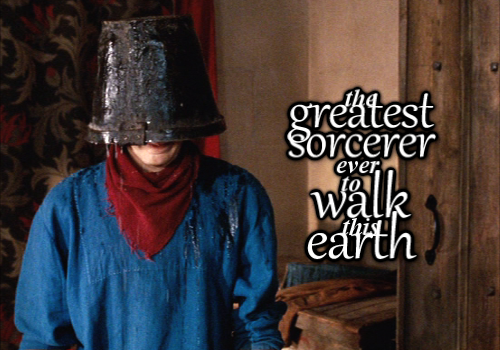 With a bucket on his head. He will walk the earth in a dignified fashion with a