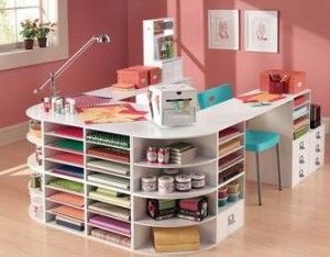 5 Craft Room Ideas for Small Spaces. And, I love this idea for creating a desk a