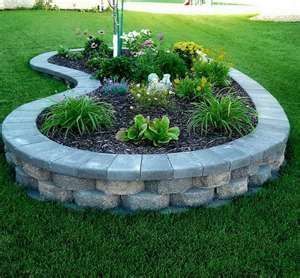 an idea for a retaining wall around front yard tree for front yard landscape des