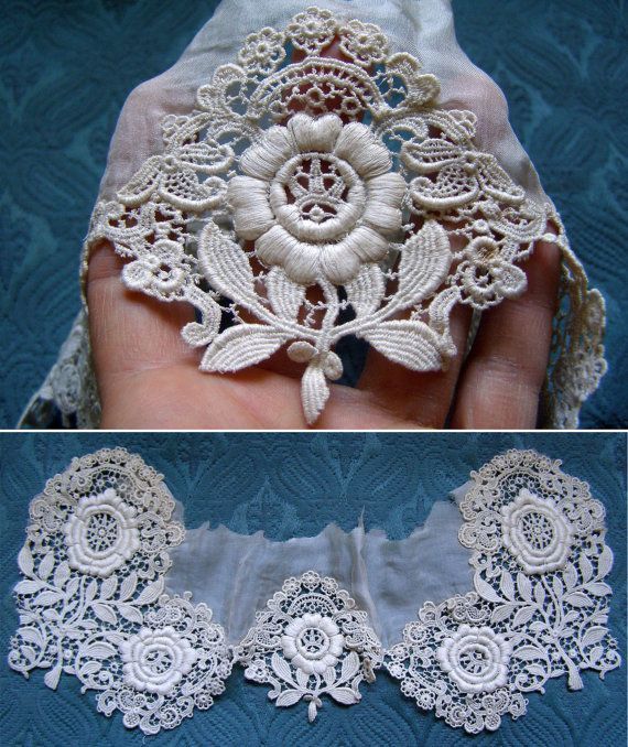 Antique Lace French Vintage Lace Embroidery by AntiqueDelights, $60.00
