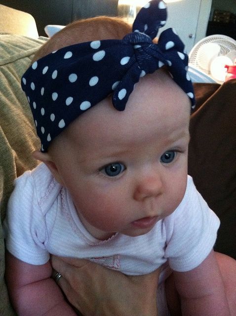 baby, headband, polka dots