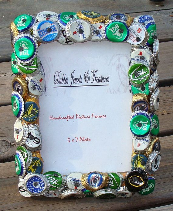 Beer Bottle Cap Picture Frame Handcrafted by dables on Etsy, $25.00 (OK, if this