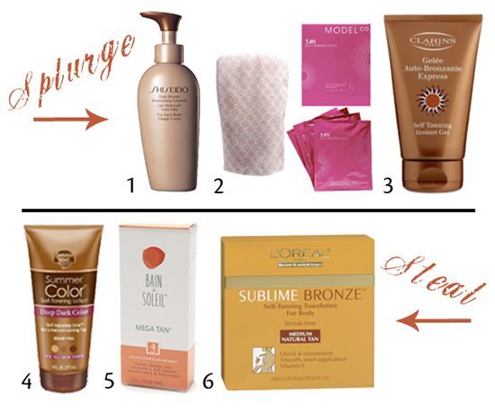 Best sunless tanners-Splurge and Steal