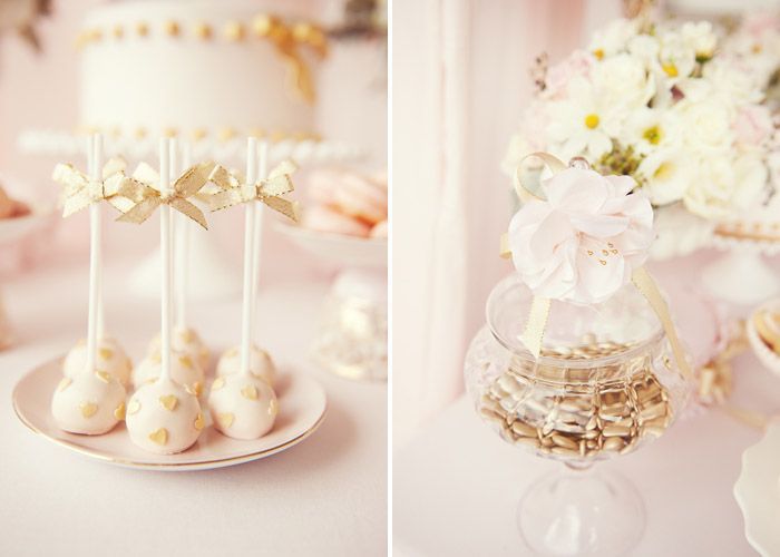 Blush pink and gold #bridal #shower featuring hearts, bows and ruffles.. how cut