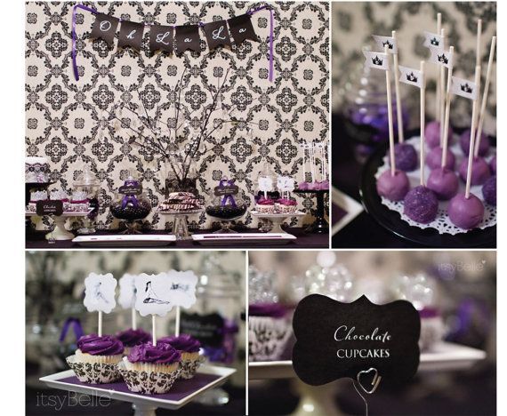 Bombshell Bride delux Collection  PRINTABLE PARTY bridal shower dessert table. L