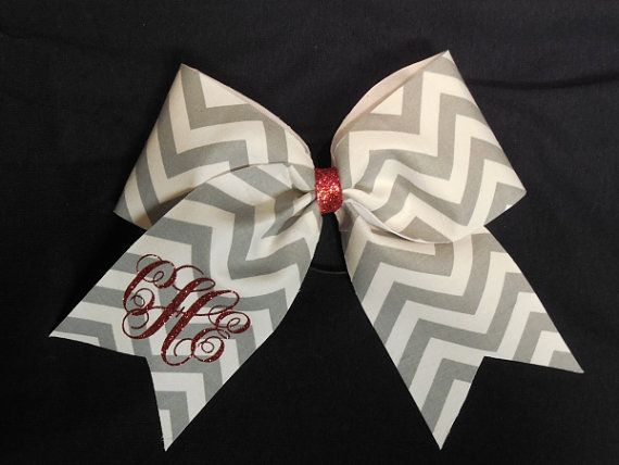 Chevron Cheer Bow with Monogram by AlexaPaisleyDesigns on Etsy, $14.00