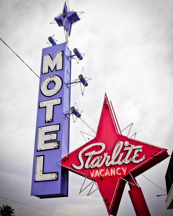 Fine Art Photography Las Vegas Motel Starlite Vintage Sign Star Neon