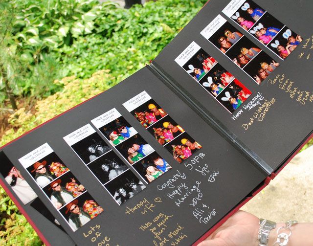for the reception – rent a photobooth that prints out two sets of pictures..  ha