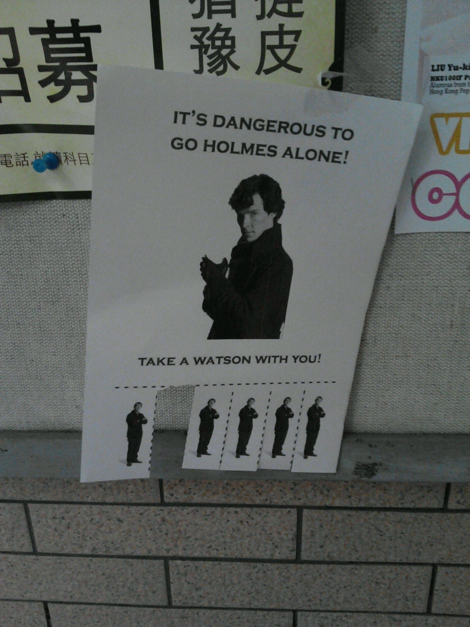 FUNNY Poster: “Its Dangerous to go Holmes alone, take a Watson with You.” with p
