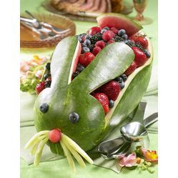 How delicious does this melon bunny look?  Great as a centrepiece for an Easter