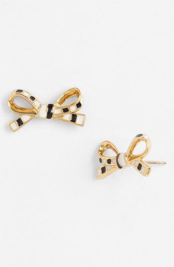 kate spade new york skinny mini bow stud earrings available at #Nordstrom