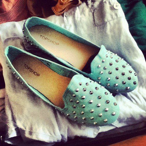 mint studded loafers, probably pinned this 1,000 times but never bought them :)