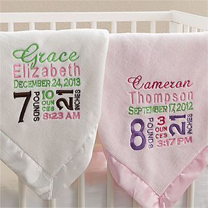 Personalized Baby Blankets for Boys and Girls – It features all the Birth Announ