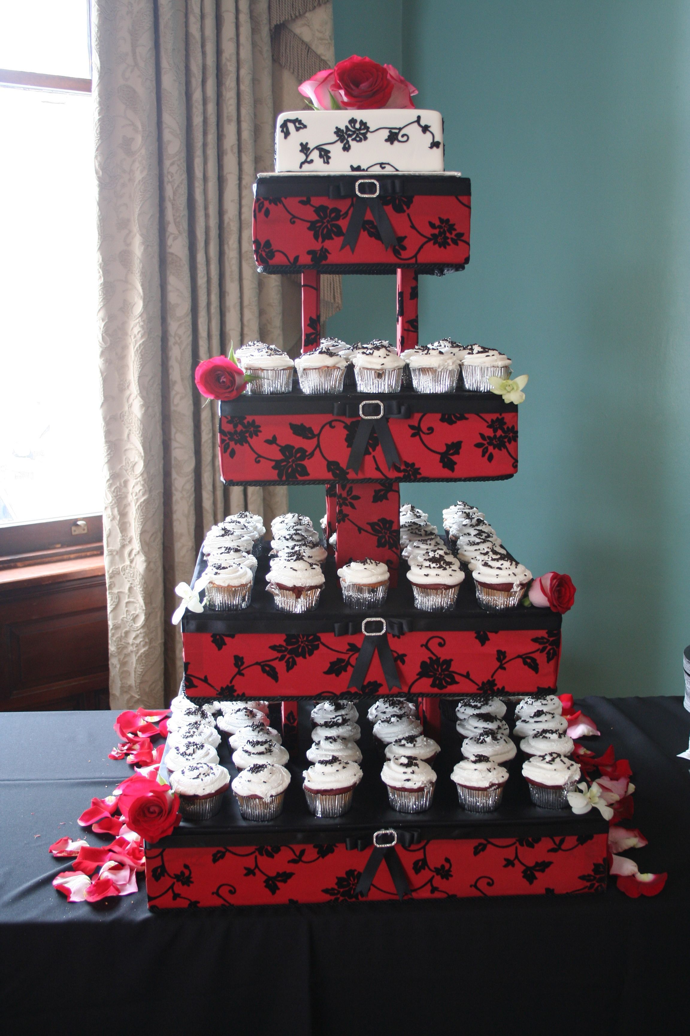 red and black wedding centerpieces | Asian Inspired Wedding  Jeanie Gorrell Flor