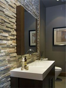Stacked Stone Bathroom Tile