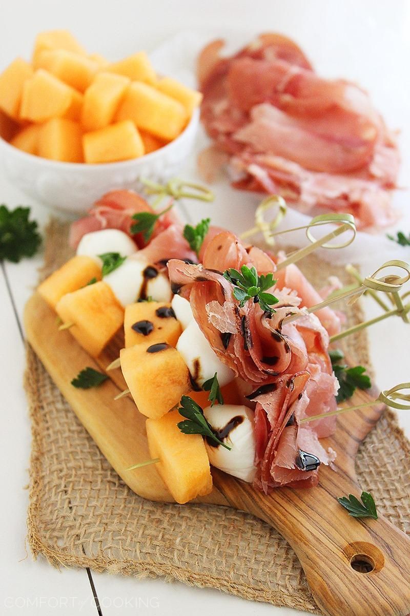 The Comfort of Cooking  Melon, Proscuitto and Mozzarella Skewers