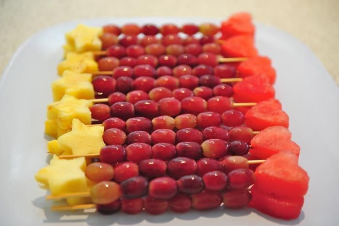 fruit wands – love the snack ideas for this princess party!