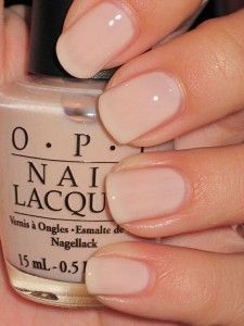 OPI nail polish in “Mimosas.” Soft color for a natural look. This is the color I