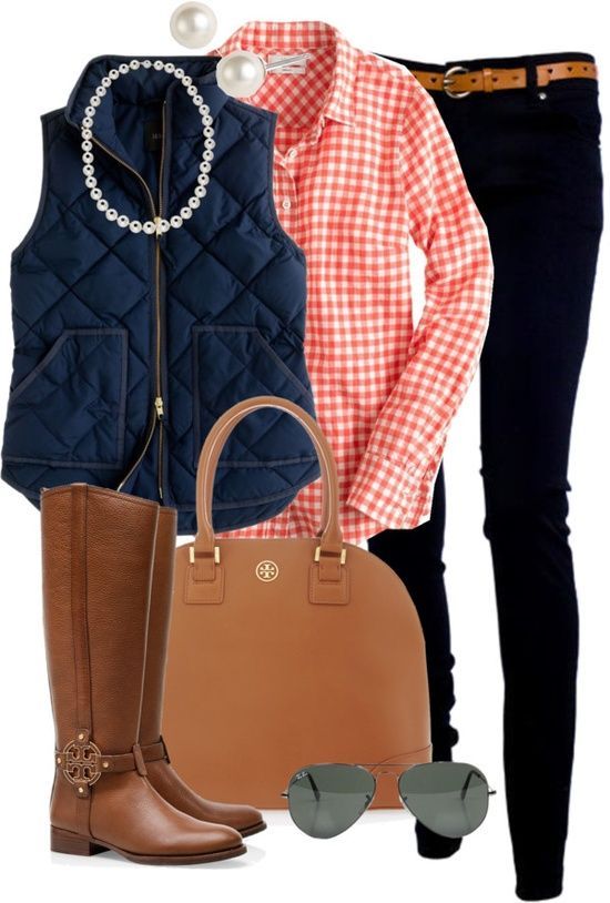 gingham, puffy vest, boots. Theres so much awesomeness in this one outfit I don’