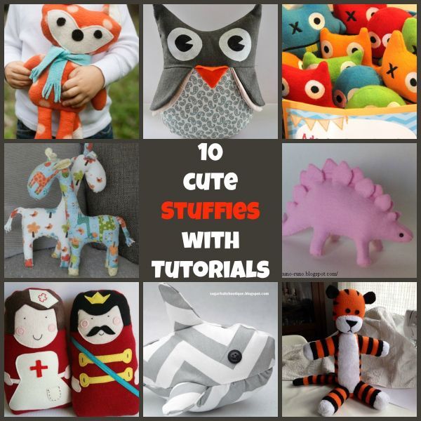 10 cute stuffies with tutorials