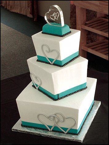 brown and teal wedding cake ideas | Wedding Cake Bakery North Carolina Raleigh C
