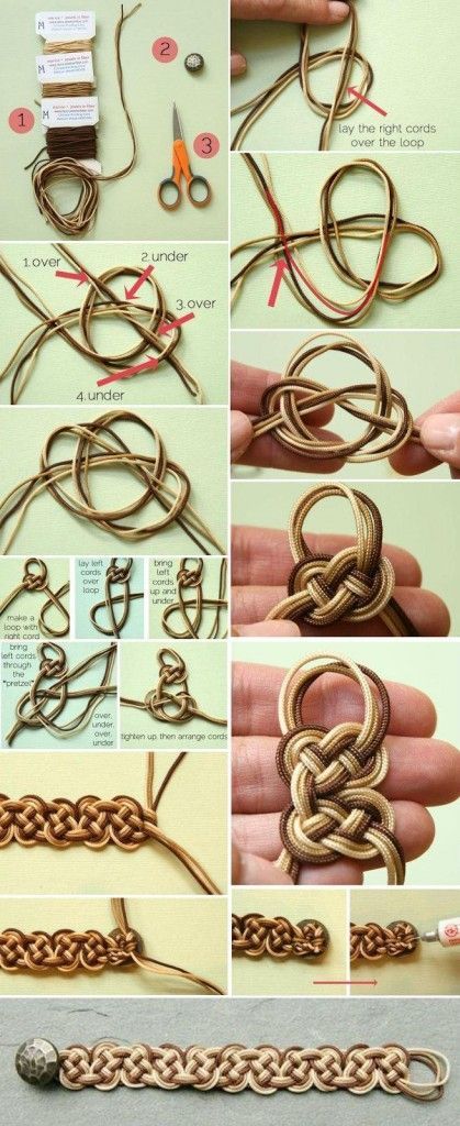 DIY Ombre celtic knot bracelet – 10 Creative DIY Bracelet Tutorials  …