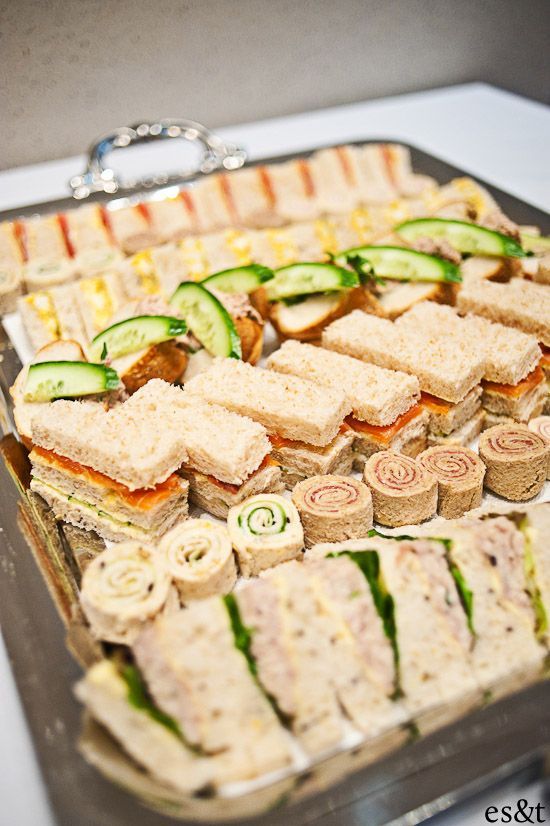 I love this pretty variety of tea sandwiches arranged on the tray. Makes it look