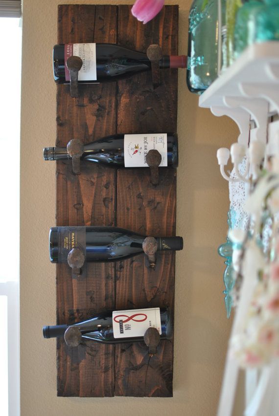 Railroad Spike Wine Rack… Remind howton to grab spikes at work