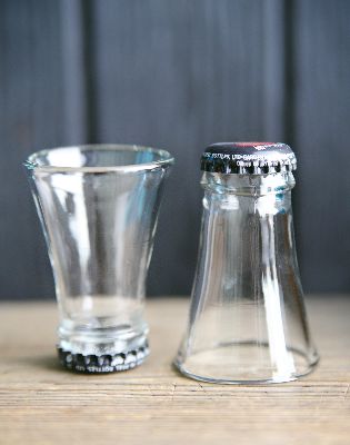 Shot glass from upcycled cutted soda bottles..    These are adorable, and my hus