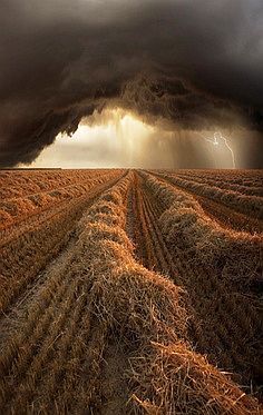 When Hell Breaks Loose … summer storm at harvest time in Strohgau / Baden-Wuer