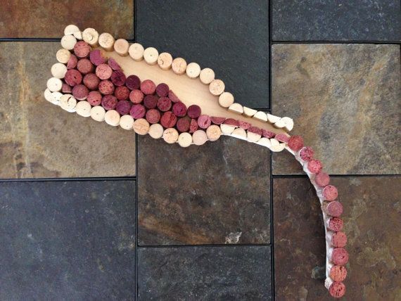 Wine Cork Art  Pouring wine bottle by ClayInHisLivingRoom on Etsy, $65.00