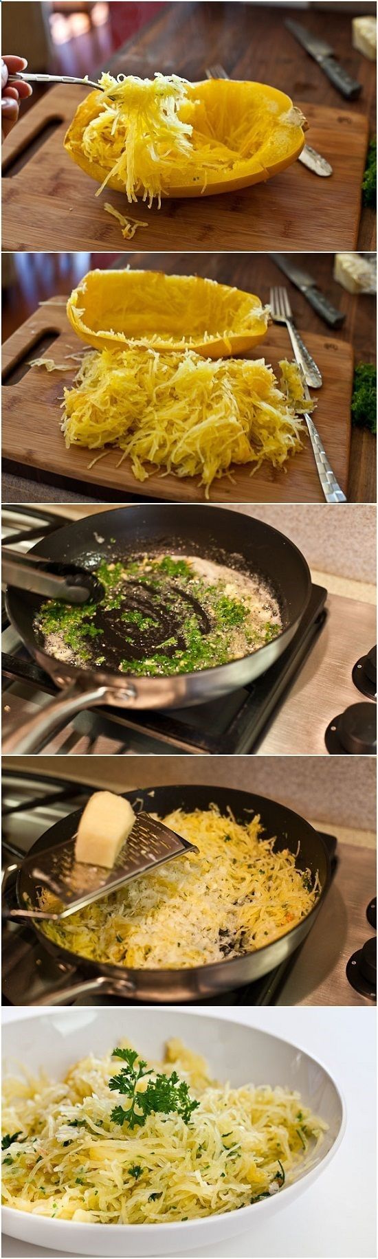 Healthy Pasta Alternative: Baked Spaghetti Squash with Garlic and Butter