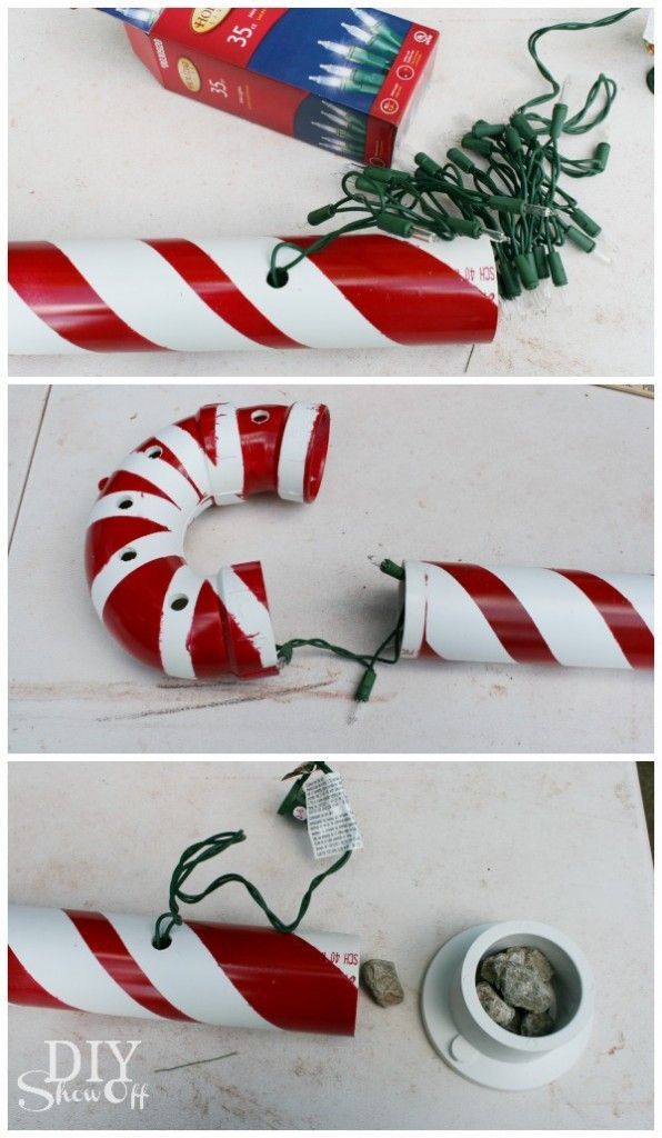Lighted PVC Candy Canes DIY Christmas Home Decor | DIY Show Off  – DIY Decoratin