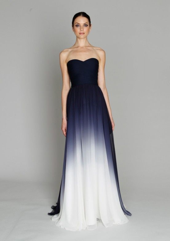 Navy Ombre Dress by Monique Lhuillier from The Sweetest Occasion