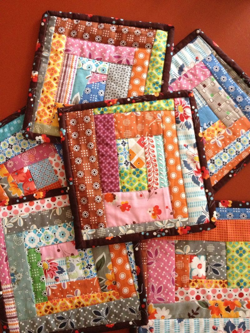 Potholders made with all the scraps you just cant throw away because you can use