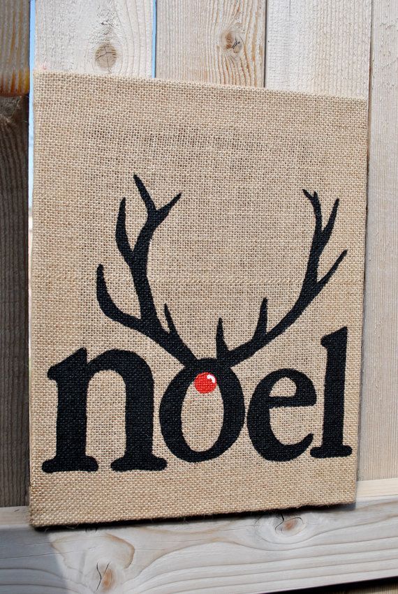 Rustic Rudolph Inspired Noel Christmas Art by TLNCreations, $30.00