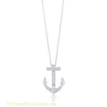 Tiffany Outlet Anchor Pendant With Zircons Anchor Pendant-$50.99